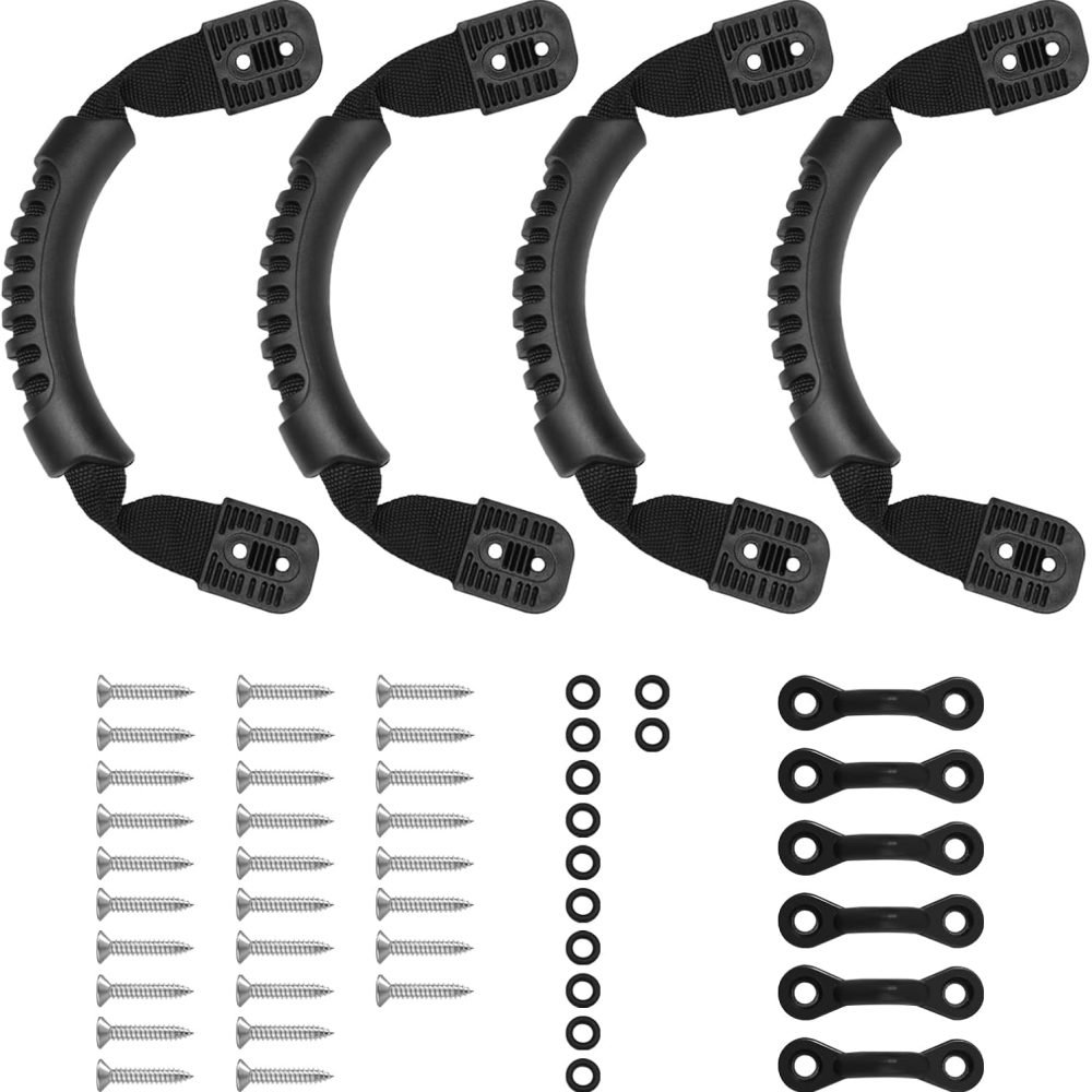 NEW-Vi 4PCS Kayak Carry Handles, Kayak Handles with 6 C-Shaped Buckles, Kayak Replacement Handles, Kayak Handle Replacement, Lifetime Kayak Accessories, Kayak Pull Handle, Carry Handle Mount