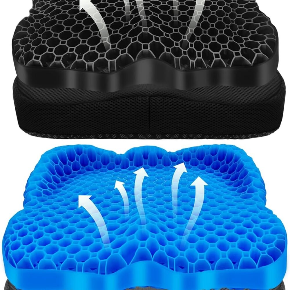 NEW-Vi Anti-Slip Kayak Seat Cushion - Double Thicken Gel Boat Cushion, Waterproof Kayak Gel Seat Cushion, Coccyx Sciatica Pain Relief, Kayak Accessories for Fishing, Kayak Fishing Accessories